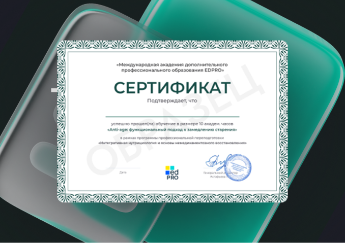 Сертификат после модуля